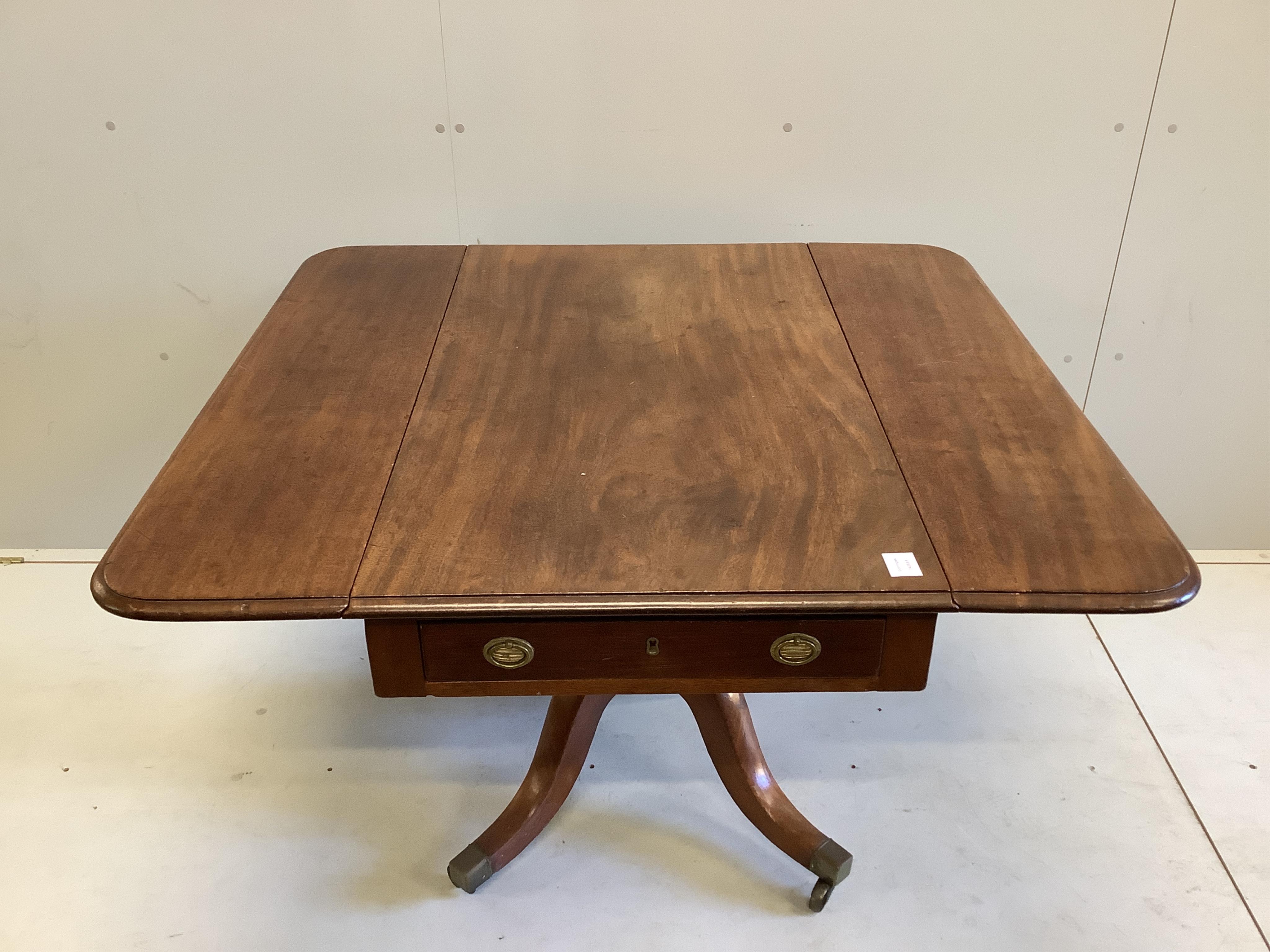 A Regency mahogany Pembroke breakfast table, width 105cm, depth 62cm, height 72cm. Condition - fair